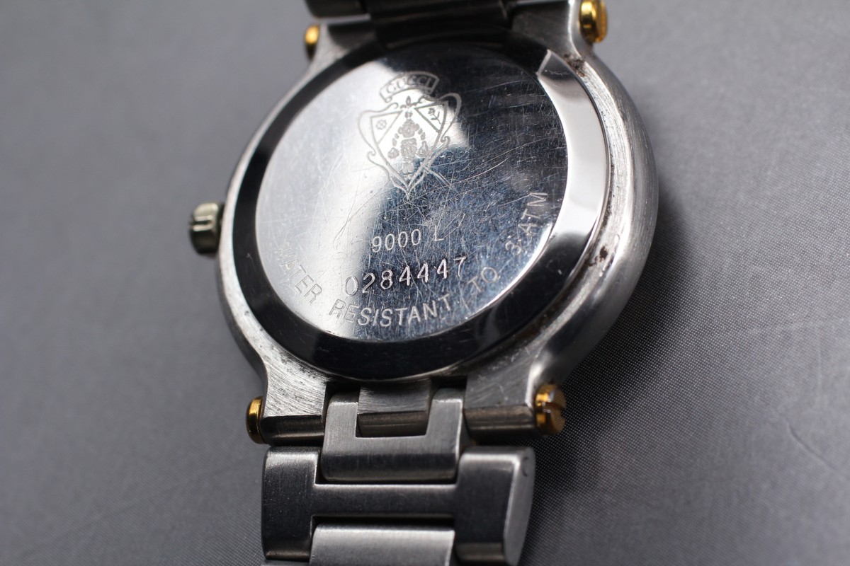 New Batt. [Exc+5] Vintage GUCCI 9000L Inory Dial Quartz