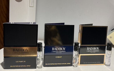 Trio Of Carolina Herrera Samples Bad Boy Le Parfum, Bad Boy Cobalt, Bad Boy EDT