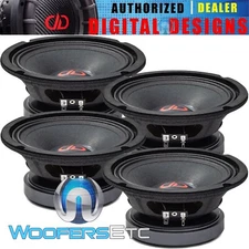 4 DD AUDIO VO-M6.5b 6.5" 2-OHM 300W MIDRANGE BOAT CAR MOTORCYCLE AUDIO SPEAKERS