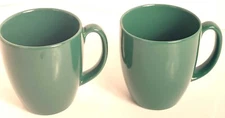 Corelle Stoneware Dark Hunter Green Coffee Cocoa Tea Mugs Set Of 2