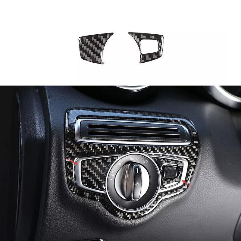 Cover Trim Real Carbon Fiber Car Headlight Switch Control For Benz V-Class 17-20