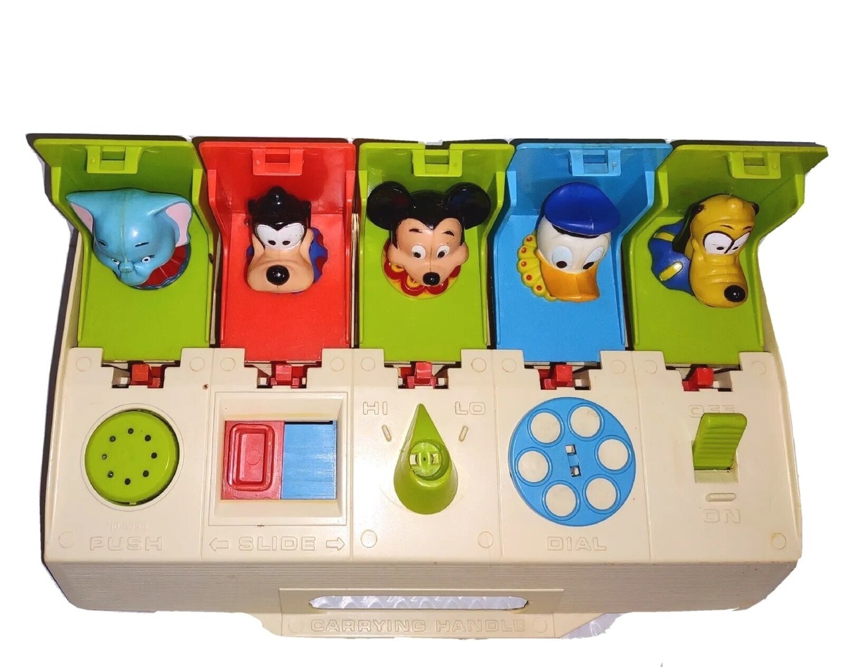 Vintage Kohner Disney Busy Box Popup Pals Dumbo Goofy Mickey