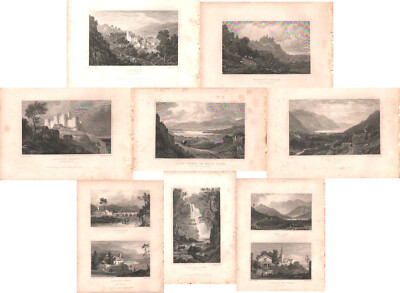 MERIONETHSHIRE GRUPPE X 10 NACH H GASTINEAU EX WALES ILLUSTRIERT UM 1830 & 1831