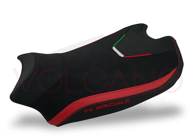 Ducati Panigale V4 /S/R 2018+ Vulkan Design Sitzbezug Schwarz & Rot Rutschfest