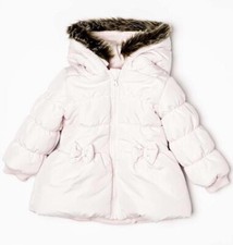 MINOTI / BABALUNA BABY GIRLS PADDED JACKET WITH FAUX FUR TRIM HOOD 