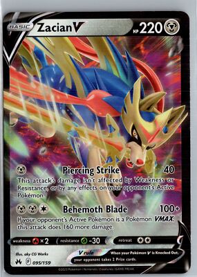 Zacian V Crown Zenith #095/159 Ultra Rare Lightly played
