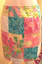 CLASSIC Lilly Pulitzer Floral Sea Life PASTELS Cotton Blend Skirt Size 4
