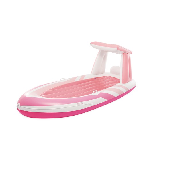 Intex Luftmatratze Pink Paradise Boat Mit Dach Haltegriffen GeträNkehaltern-image
