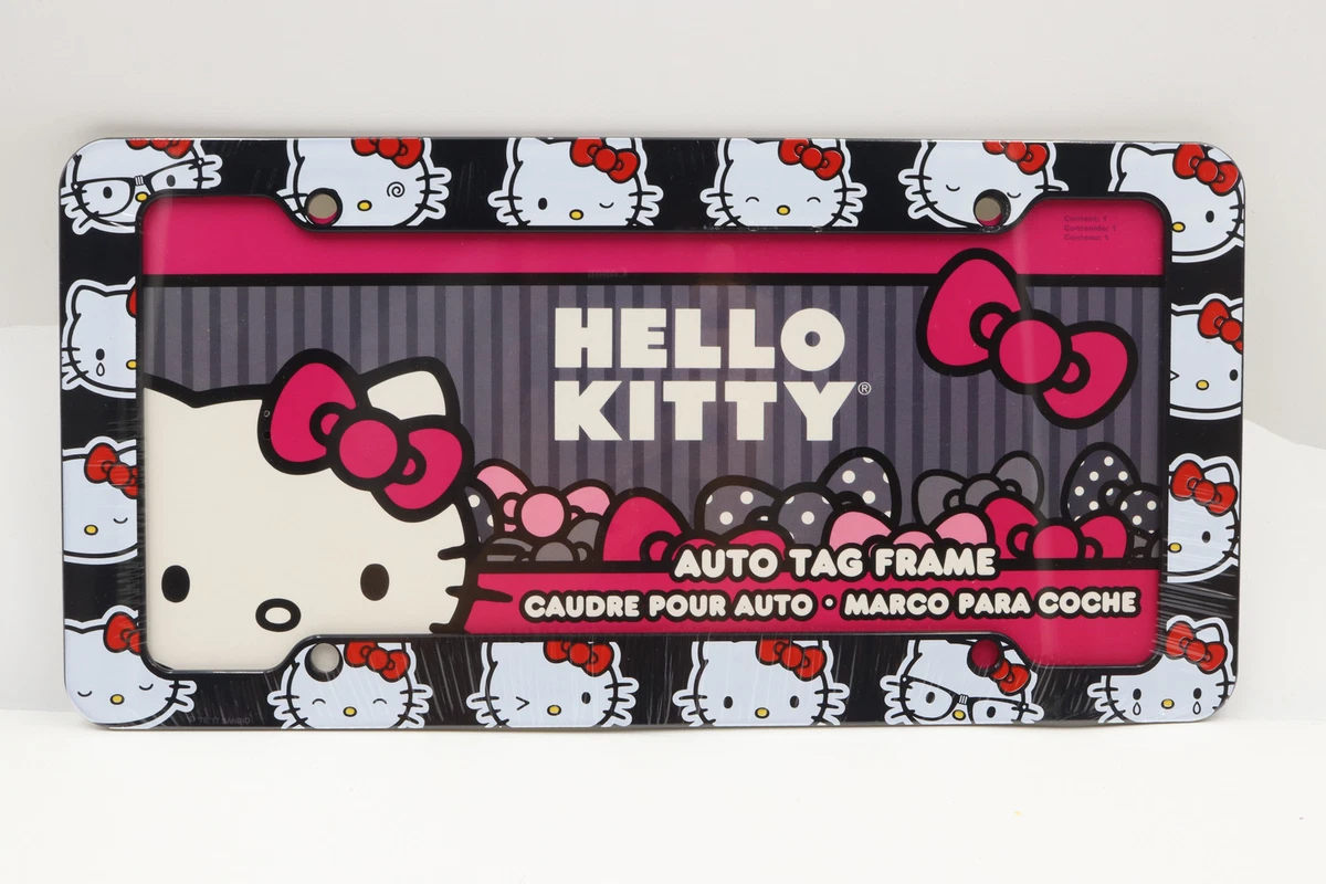 Hello Kitty Emoji Heads Auto Car Tag License Plate Plastic Frame