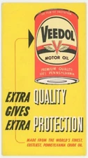 VERY NICE OLD VEEDOL MOTOR OIL BLOTTER - Great Graphics & Colors - Free S/H