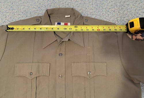NEW Flying Cross Taupe S/Sleeve Uniform Shirt Poly Blend XL F1 95R6651 - Picture 14 of 20