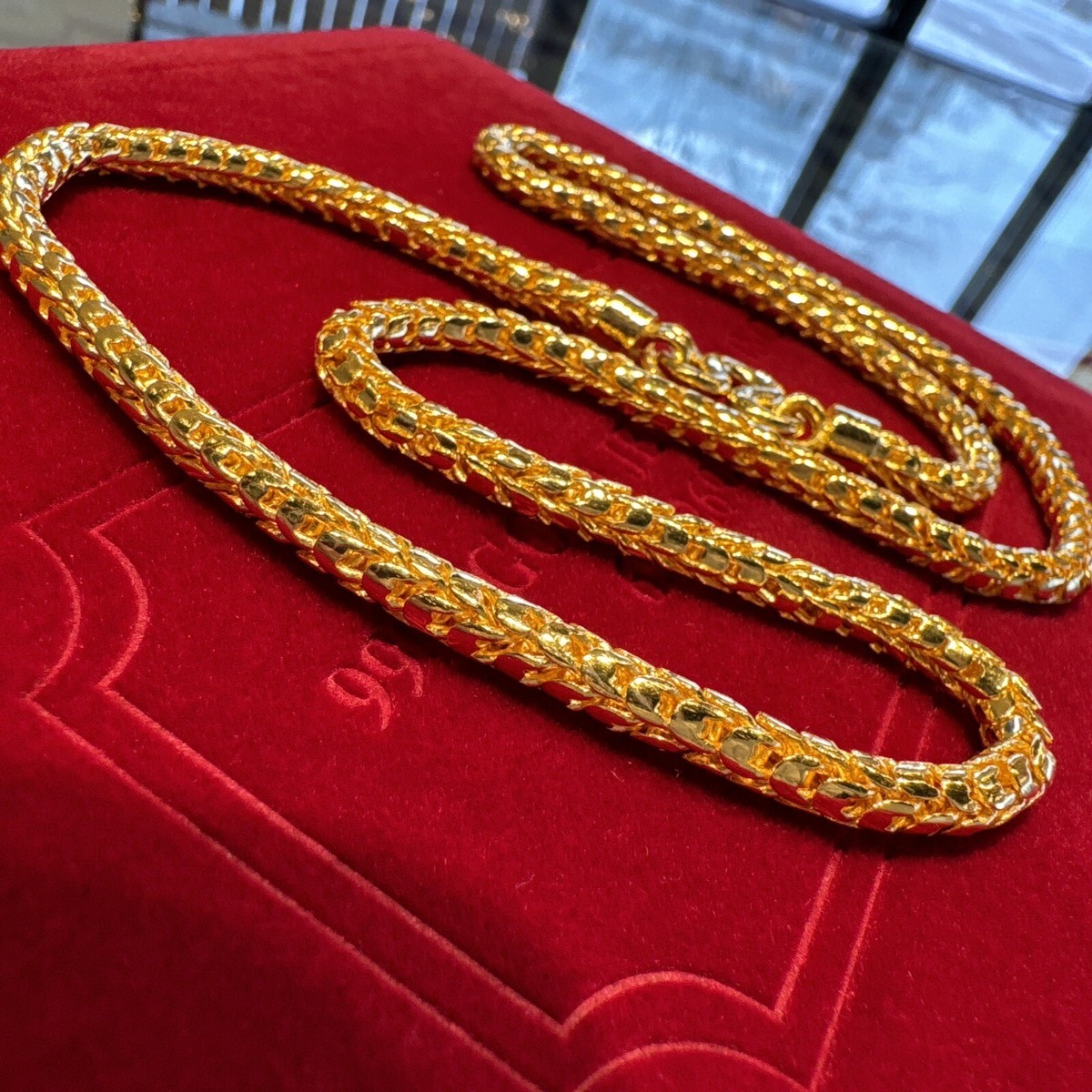 9999 Solid 24k Gold Dragon Scale Chain 105 Gram 22 Inches