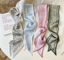 Women Silk-Feel Scarf Paisley Bandana Hair Tie Headwrap Neck Neckerchief Gift