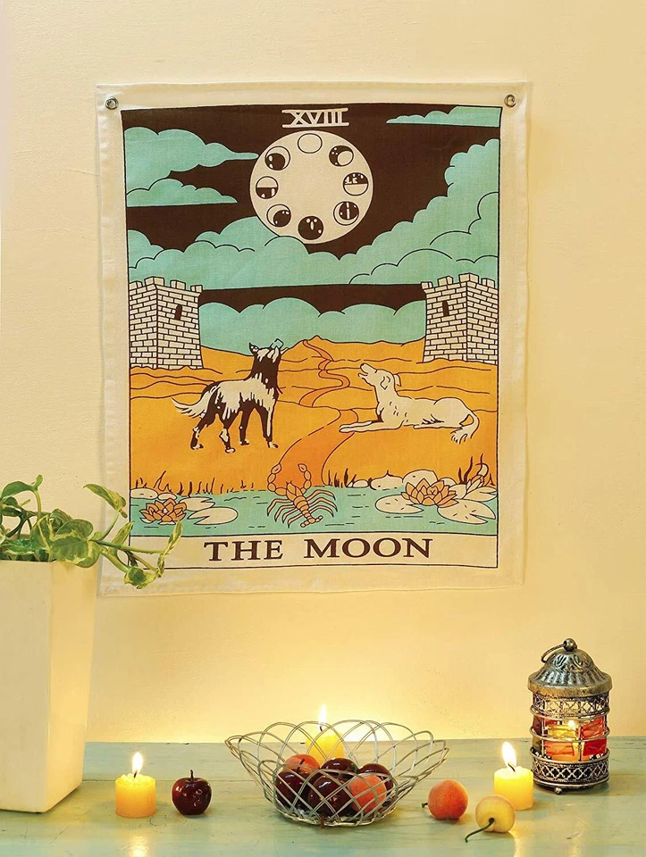Tapiz Bandera Tarot - El Sol, la Luna y la Estrella Boho Colgante de Pared Pack de 3 Foto 4 de 4