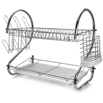 MegaChef 22'' Two Shelf Dish Rack