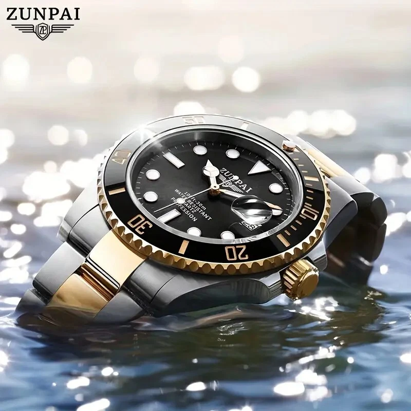 ZUNPAI Watch Men Waterproof Warranty 3 years BLUE Waterproof depth 30 meters