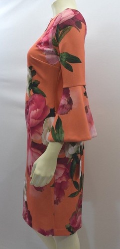 CALVIN KLEIN BELL FLORAL SLEEVES SHEATH DRESS 6 NEW WITH TAG - 第 3/8 張圖片