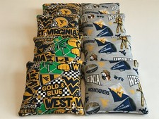 BEAN BAG TOSS GAME CORNHOLE BAGS WEST VIRGINIA MOUNTAINEERS SET OF 8 WVU