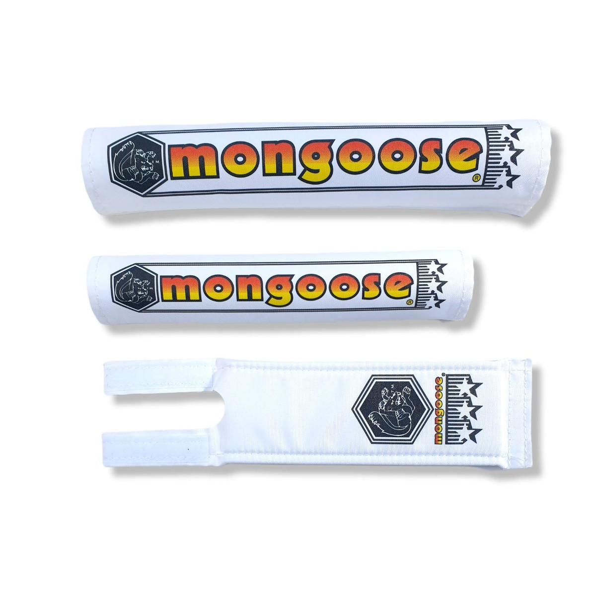 Banded Mongoose Mongoose VÃ©lo Mongoose Nylon Pad Set WHITE 1984-1985