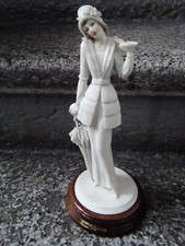 Vittorio Tessaro, statuina Donna vintage con ombrello, Art déco