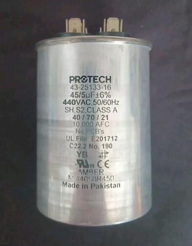Universal Protech Capacitor 5 + 45 uf 440 43-25133-16 AC Repair Outdoor Unit