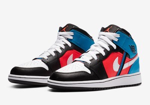 jordan ones red black blue