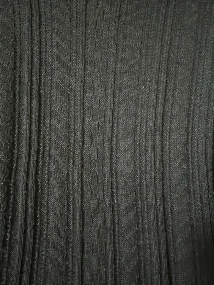 Suéter tejido con cable iZ Byer para mujer talla S capucha cuello manga corta top gris carbón Foto 4 de 4