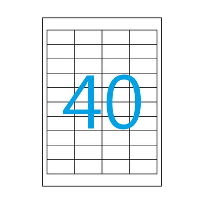 10 Blatt A4 Etiketten 48,5x25,4 mm 400 Stück Luma Aufkleber 48x25 weiss