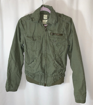 LTB Madhatter Mad Green Cotton Lined Bomber Jacket Womens L
