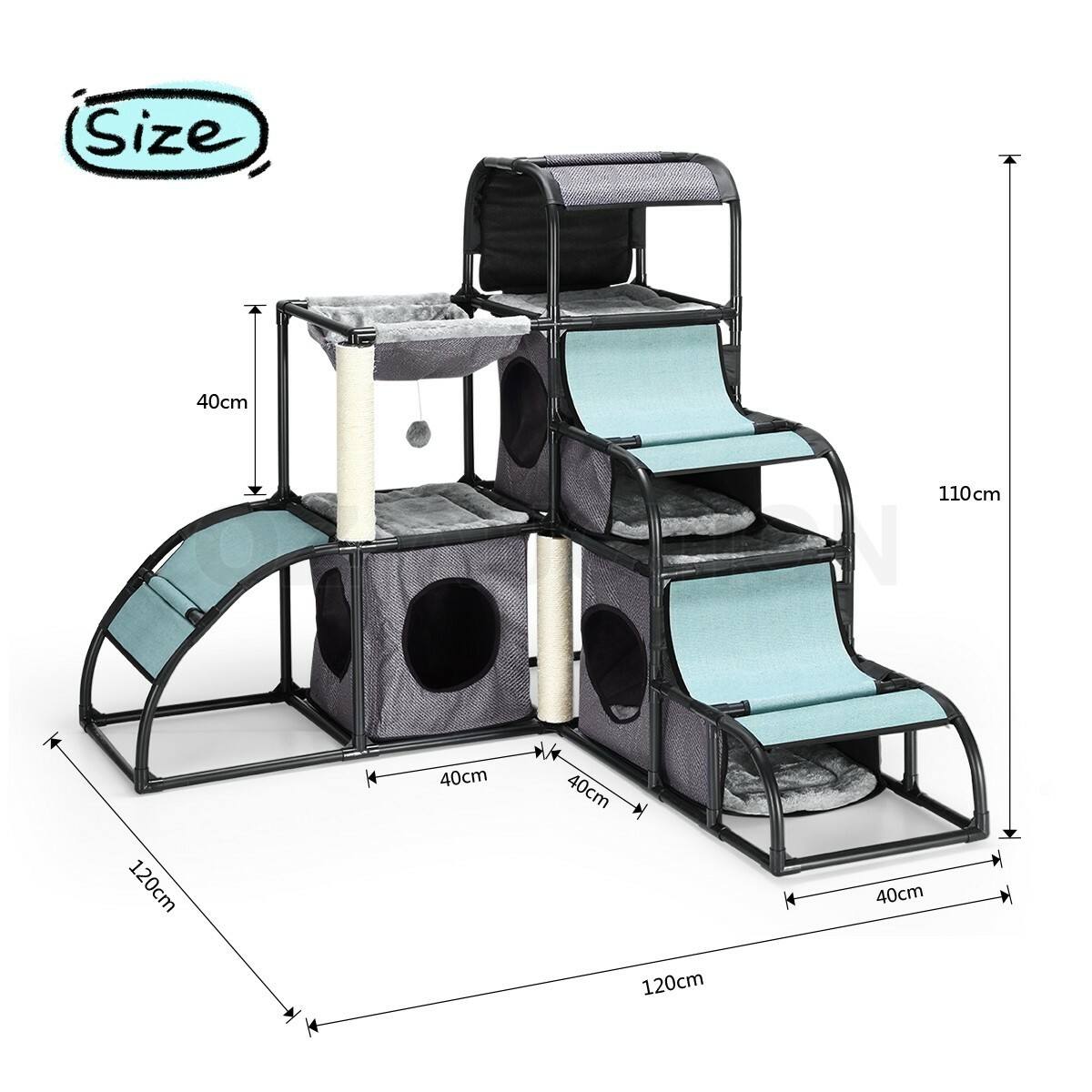 Petscene MultiLevel Cat Scratching Post Climbing Tower Kit Cat Tree