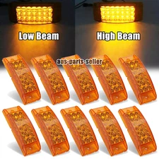 10 Pack Amber 21 LED Side Marker Clearance Light Rectangle Truck Trailer Camper
