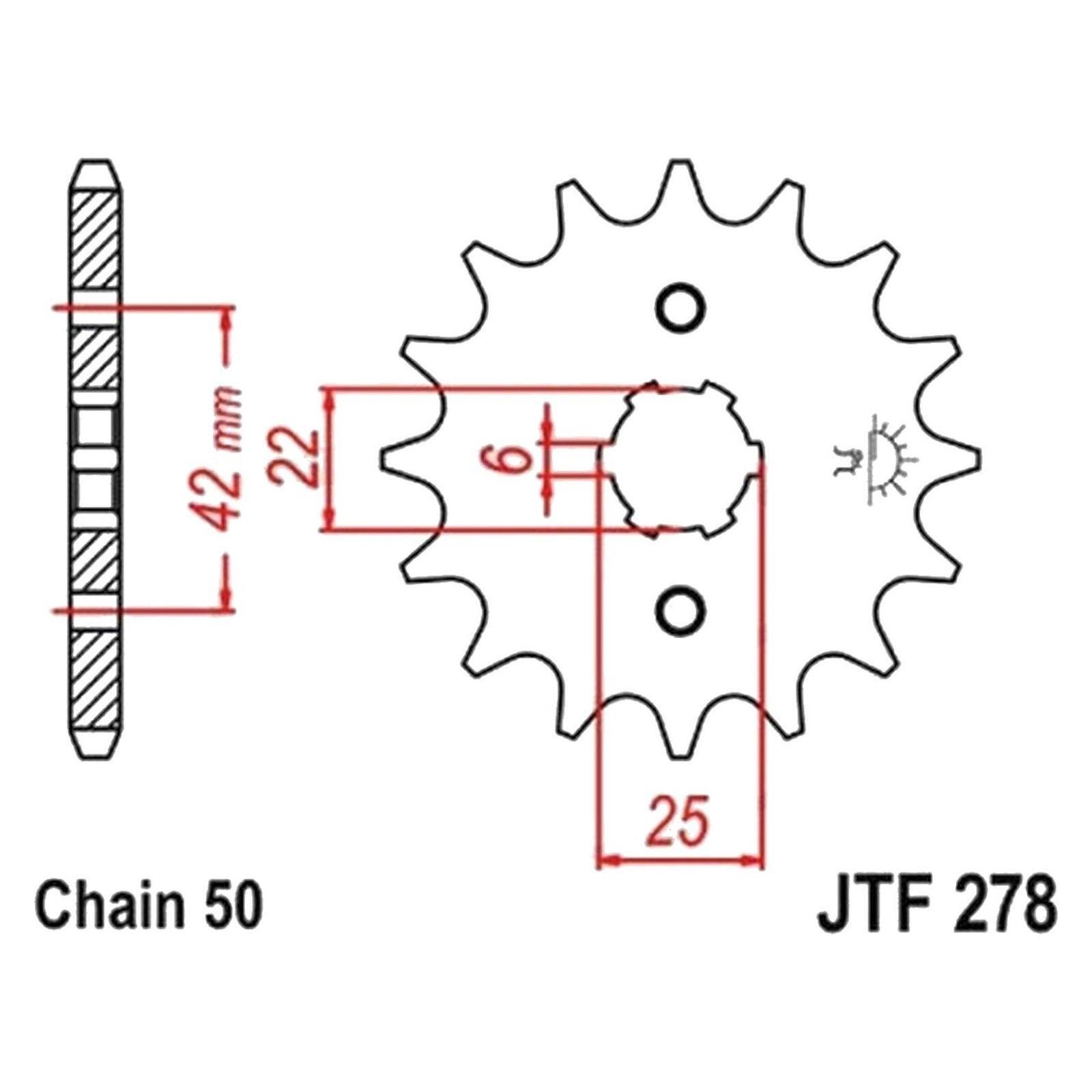 Ritzel 14 Zähne Für Kawasaki Z 750 J - JT Sprockets 520 Teilung