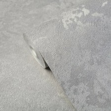Papel tapiz liso texturizado gris astilla metálico moderno rollo de revestimientos de paredes de piel sintética