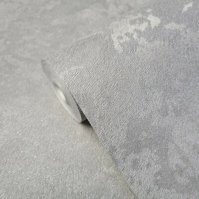 Plain Wallpaper textured Gray Sliver Metallic modern faux fur wallcoverings roll