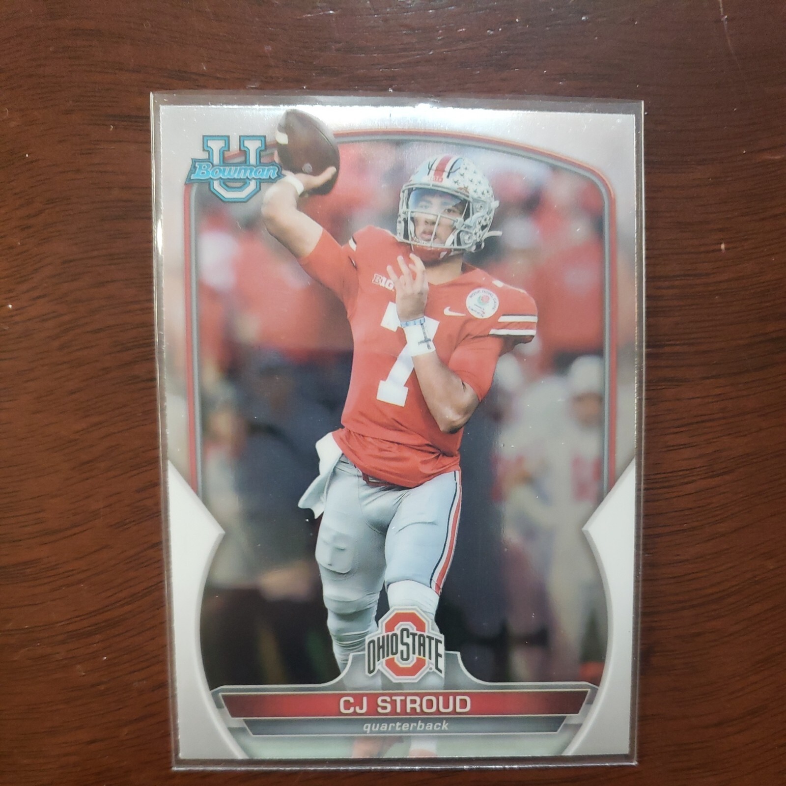 C.J. Stroud 2022 Bowman University Chrome #100 Variation Refractor Ohio State