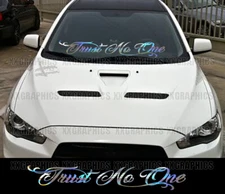 Trust No One Windshield Decal Sticker Oil Slick Chrome JDM Banner Euro KDM USDM