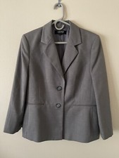 New Size 12 Women s Kasper Gray Polyester Blazer Jacket ,
