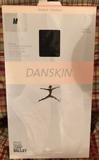 Danskin Student Girls Child Footed Tights 703 Black Medium 8-10 Made In USA
