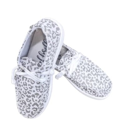 Gypsy Jazz Youth girl's 'LIL KYLIE' SLIP ON SHOES Silver white print  SIZES!