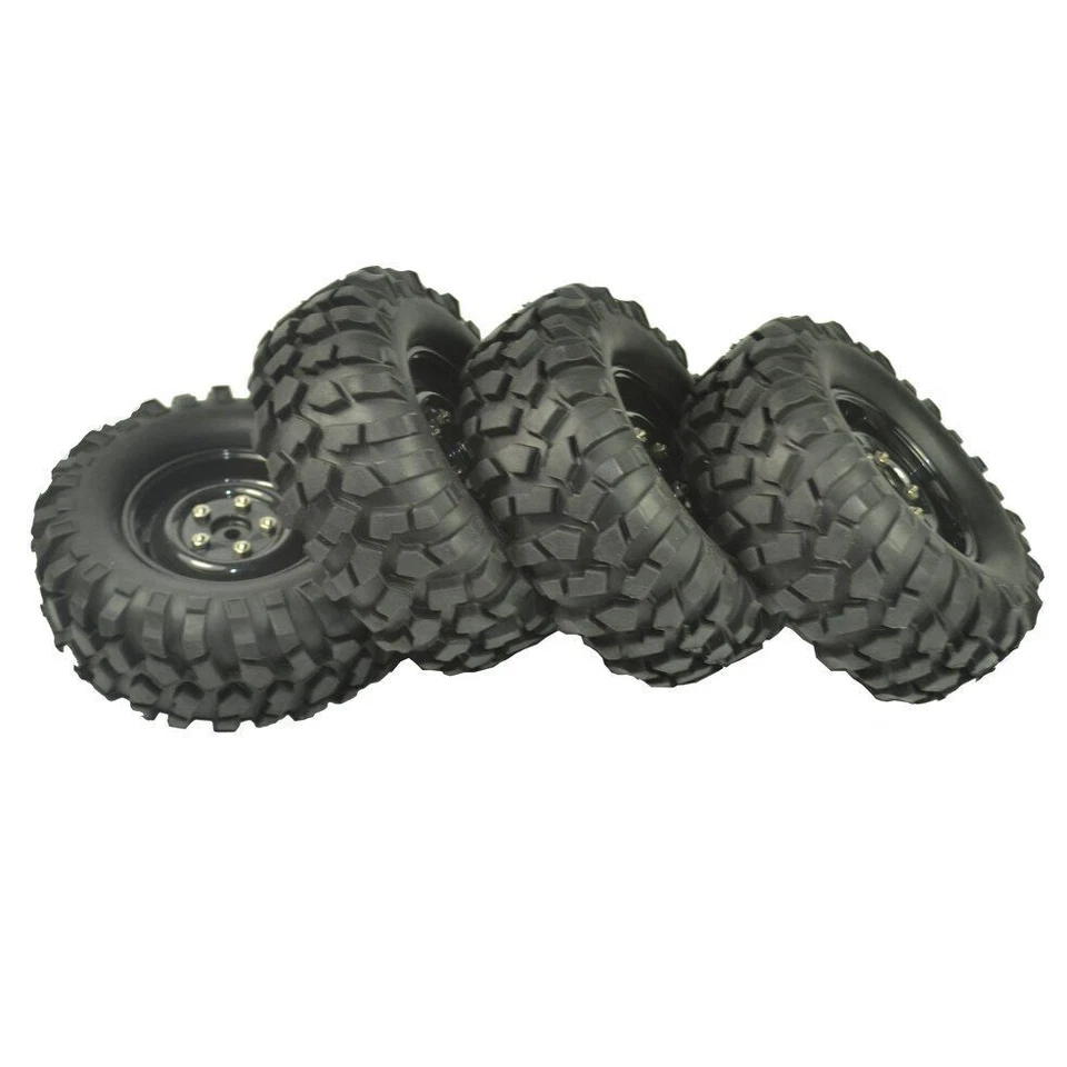 4x 1/10 Rubber Tires Wheels Rims 12mm Hex 1.9'' For HPI HSP Tamiya RC Buggy Car - Image 2 of 4