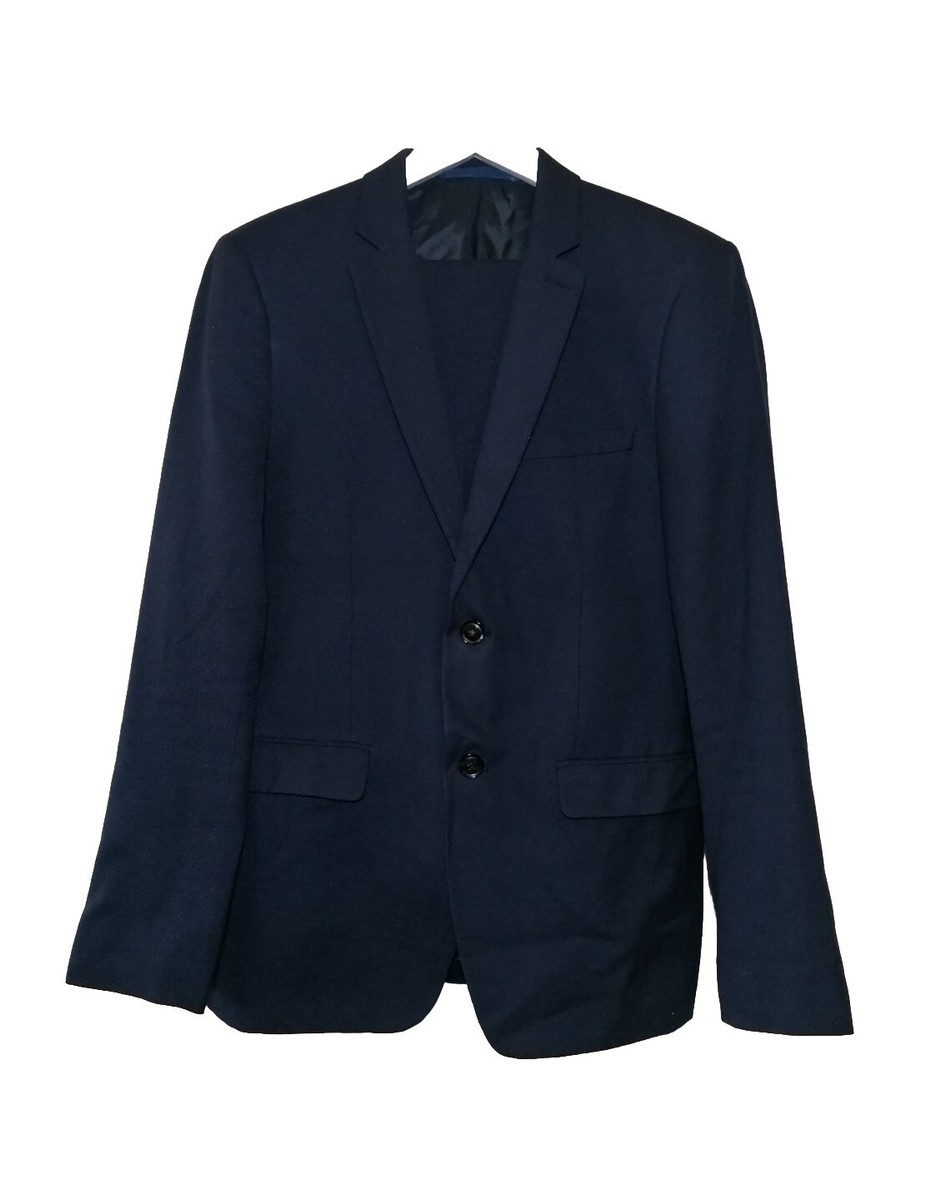 Men Topman navy blue Piece slim fit suit: 38R/30S