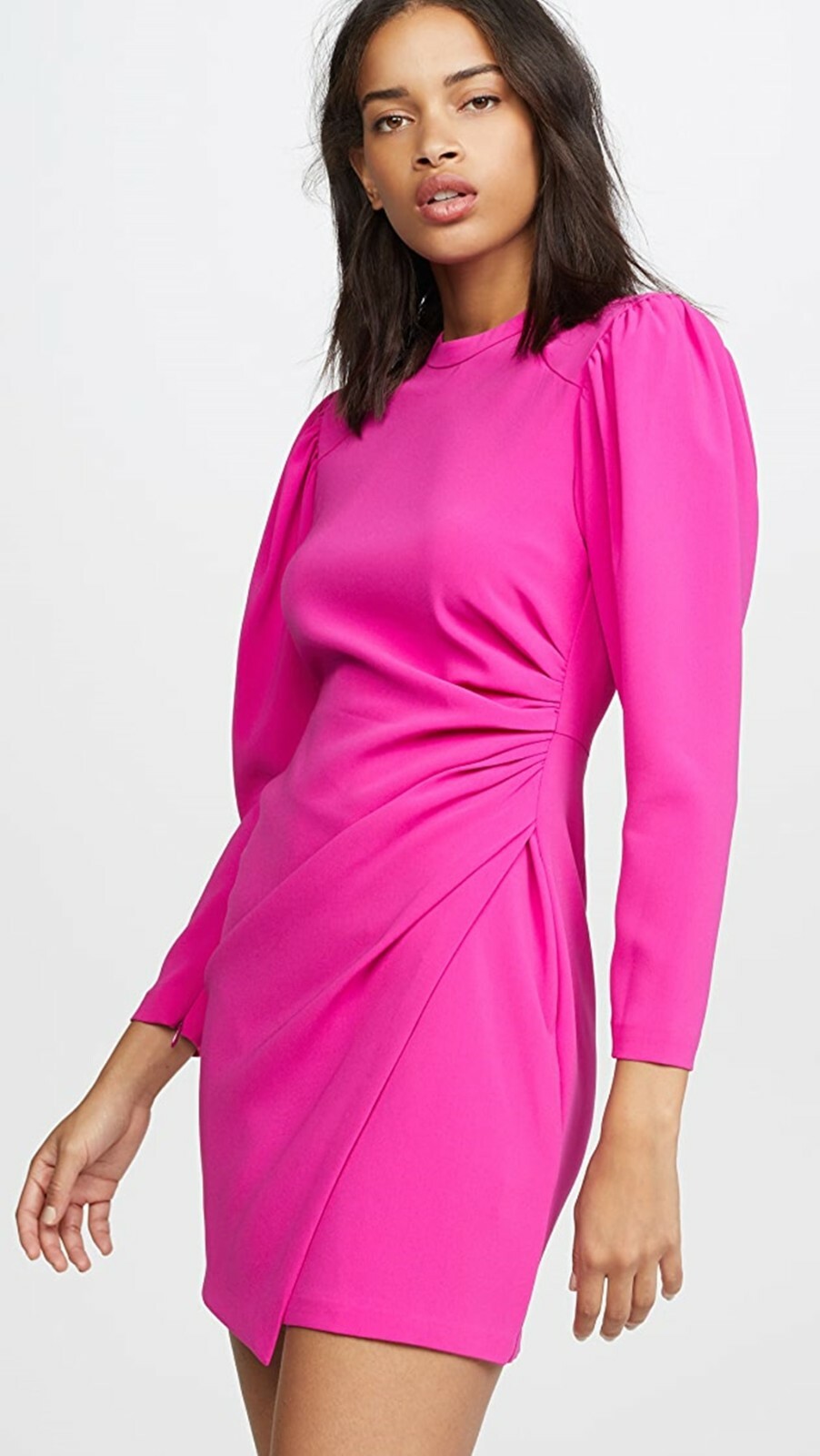 ALC Jane Ruched Mini Dress Hot Pink Size 4 | eBay
