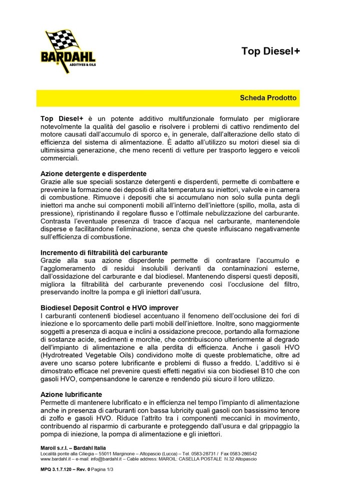 Bardahl Top Benzina Additivo Pulitore Per Diesel Bardahl Top - Foto 11