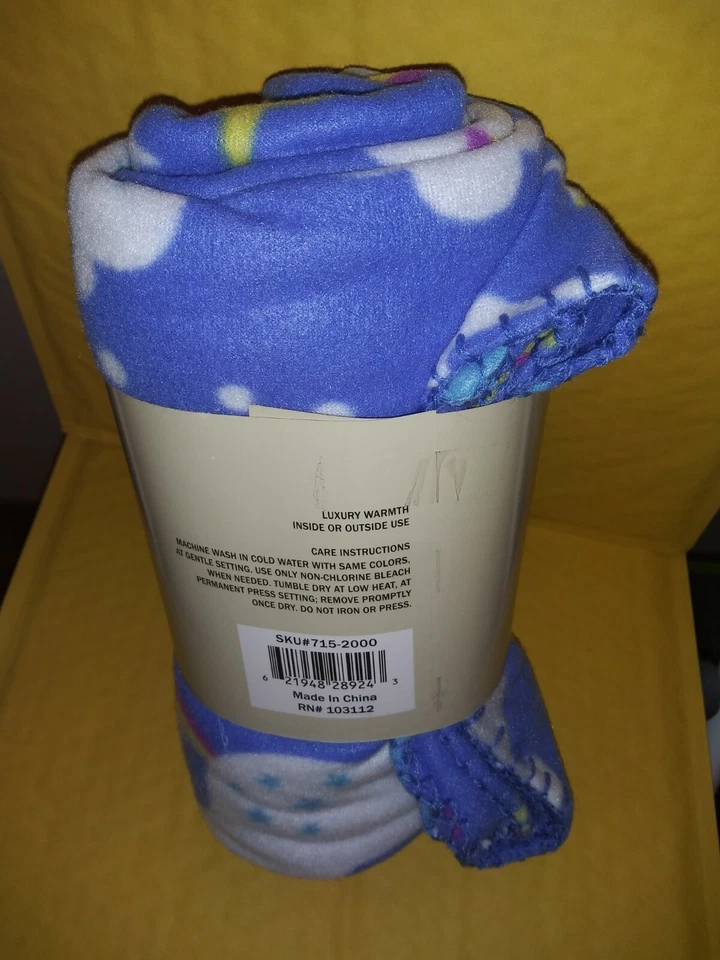 Blue with Unicorns/Rainbow/moons Polar Blanket 50"x 60" by Manhattan Heights - Image 3 of 4