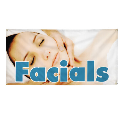 Vinyl Banner Multiple Sizes Facials Business B Business Salon & Spa Outdoor