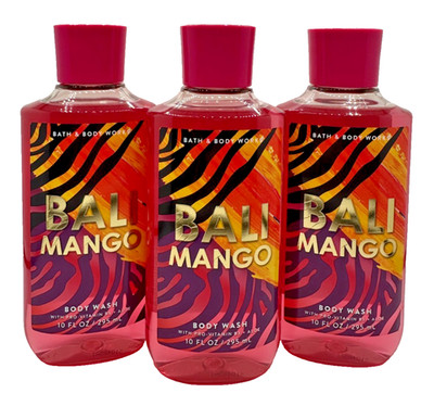 NEW Bath & Body Works Lot of 3 Bottles Bali Mango Body Wash Shower Gel 10 oz