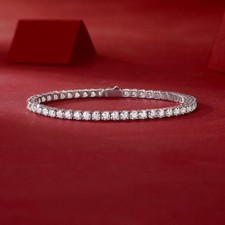 Pulsera Tenis Moissanita 10.5-14 Quilates - Plata 925 Chapado Oro 18k - Hipoalergénica, Regalo Elegante