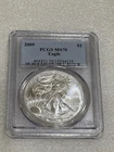 2009 Silver Eagle PCGS MS70 ~ Blue Label ~ NO SPOTS ~ PRISTINE (135)