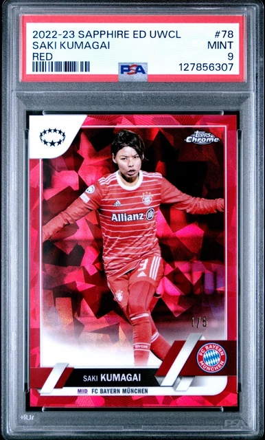 2022 Sapphire ED UWCL Saki Kumagai RED 1/5 PSA 9 Bayern München