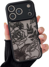 for Iphone 17 Pro Case, Floral Rose Cute Phone Case for Women Girls Aesthetic Pa